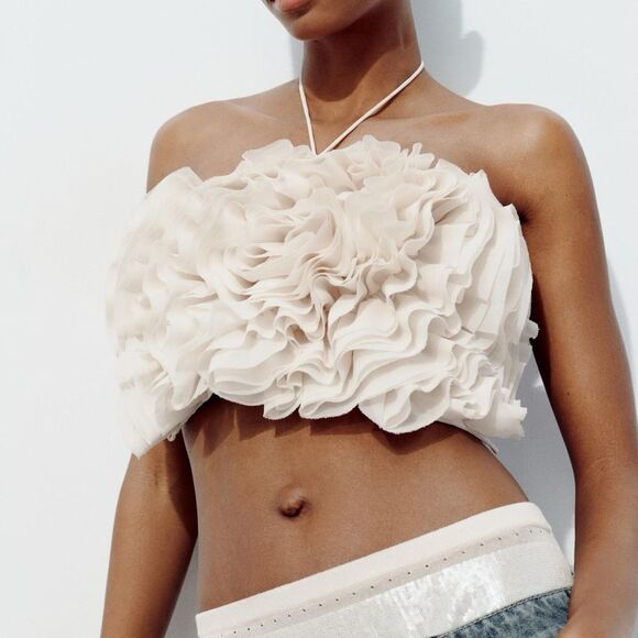 Zara floral bandeau top - Picture 7 of 11